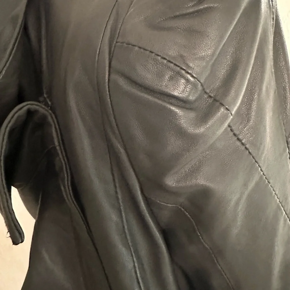 Guess black leather jacket. XS - Picture 7 of 12